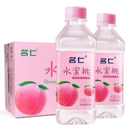 图片 名仁水蜜桃苏打水375ml*24/瓶