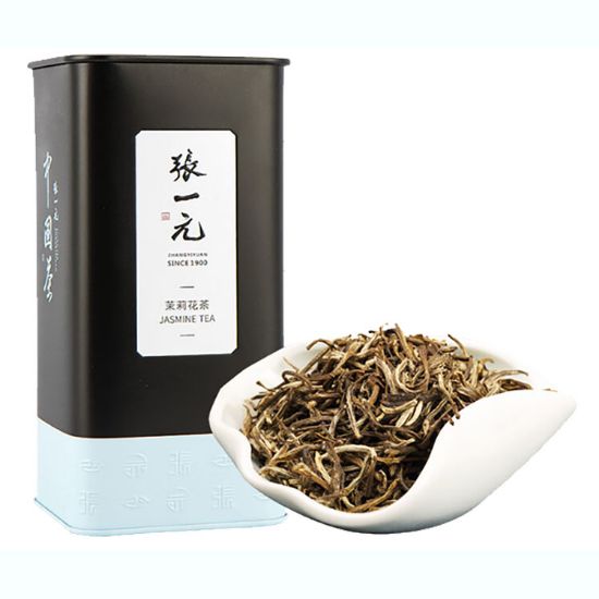 图片 张一元尚品系列尚品茉莉花茶 雪芽 桶装(方桶)100g